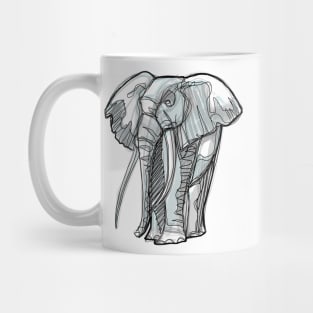 Elephant digital hand drawn illustration Mug